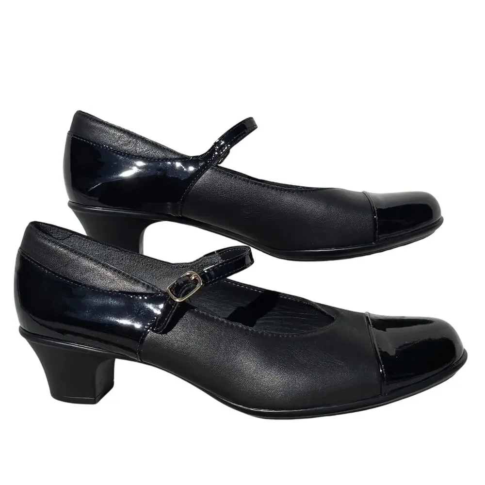 NEW SAS Isabel Pump Heels Patent Cap Toe Leather Mary Jane Women's 10.5